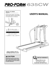 ProForm 635cw Treadmill English Manual