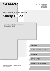 Sharp MX-M950 Safety Guide