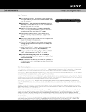 Sony DVP-NS710H/B Marketing Specifications (Black)