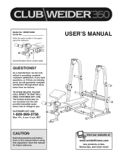 Weider Club 350 Bench English Manual