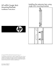 HP 252663-B31 HP mPDU Single Stick Mounting Brackets Installation Instructions