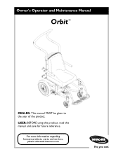 Invacare ORBITB Owners Manual