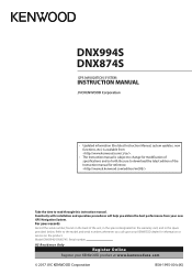 Kenwood DNX874S User Manual