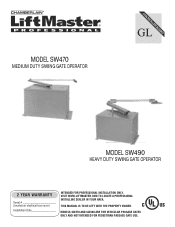 LiftMaster SW470 SW490 GL BOARD Manual