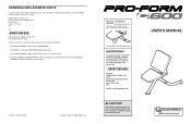ProForm C600 User Manual