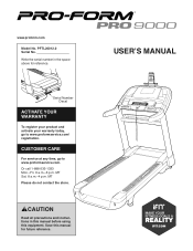 ProForm Pro 9000 Treadmill English Manual