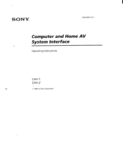 Sony CAV-2 Primary User Manual
