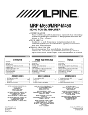 Alpine M650 User Manual
