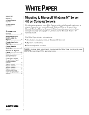 HP ProLiant 2000 Migrating to Microsoft Windows NT Server 4.0 on Compaq Servers