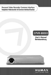 Humax PVR-8000 User Manual