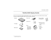 Lenovo ThinkPad 380Z Checklist for ThinkPad 385XD system (model LEU only)