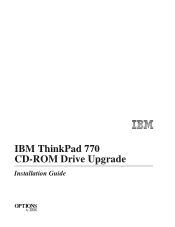 Lenovo ThinkPad 770 ThinkPad 770 CD-ROM Upgrade installation guide
