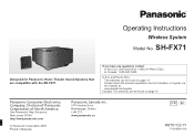 Panasonic SHFX71 SHFX71 User Guide