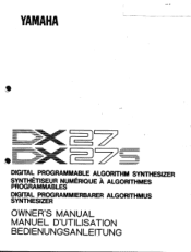 Yamaha DX27S Owner's Manual (image)