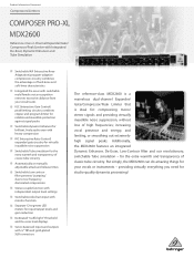 Behringer MDX2600 Product Information Document