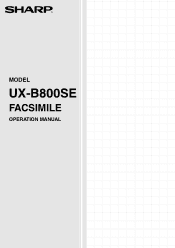Sharp UX-B800SE UX-BX800SE Operation Manual