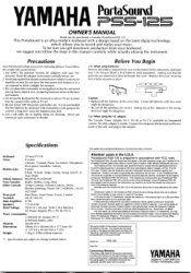 Yamaha PSS-125 Owner's Manual (image)