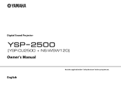 Yamaha YSP-2500 Owners Manual