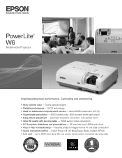 Epson PowerLite W6 Product Brochure
