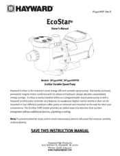 Hayward EcoStar Variable Speed EcoStar Manual