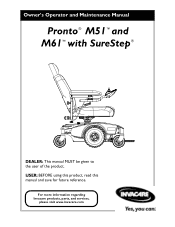 Invacare M61 Owners Manual