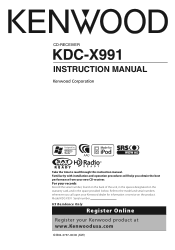 Kenwood KDC-X991 Instruction Manual
