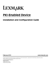 Lexmark 30G0310 PKI-Enabled Device Installation and Configuration Guide