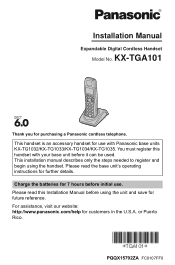 Panasonic KX-TGA101S Expandable Digital Cordless Handset