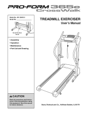 ProForm Crosswalk 365e Treadmill English Manual