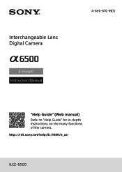 Sony ILCE-6500KIT Instruction Manual