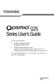 Toshiba Qosmio G25 User Manual