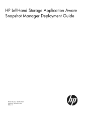 HP StoreVirtual 4000 10.0 HP LeftHand Storage Application-Aware Snapshot Manager Deployment Guide (AX696-96215, November 2012)