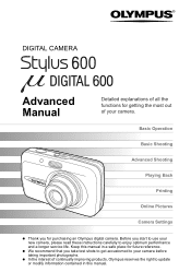 Olympus 225690 Stylus 600 Advanced Manual (English)