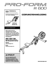 ProForm R 600 Rower Dutch Manual