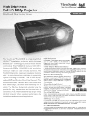ViewSonic Pro8520HD Pro8520HD Datasheet Hires (English,US)