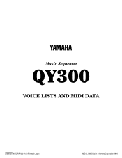 Yamaha QY300 Voice Lists And Midi Data