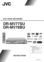 JVC DRMV77S Instructions