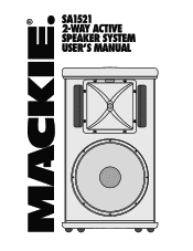 Mackie SA1521 Owner's Manual