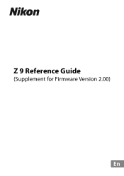 Nikon Z 9 Supplementary Firmware Update Manual