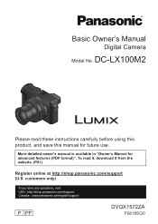 Panasonic DC-LX100M2 Basic Owners Manual
