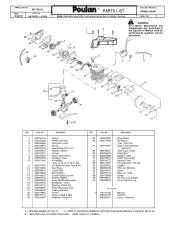 Poulan PN4620 Parts List