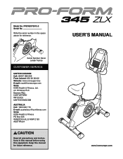 ProForm 345 Zlx Bike Uk Manual