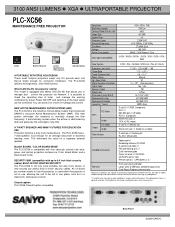 Sanyo PLC-XC56 Print Specs