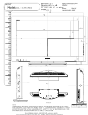 Sony KDL-32BX300 Dimensions Diagram