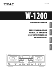 TEAC W-1200 Owners Manual Deutsch Italiano Nederlands Svenska