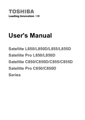 Toshiba C850 PSCBWC-0EK00J Users Manual Canada; English