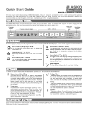 Asko D3250 User manual Quick Start Guide EN