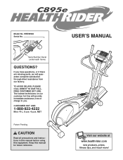 HealthRider C895e Elliptical English Manual