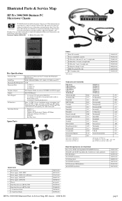 HP Pro 3000 Micro Illustrated Parts & Service Map: HP Pro 3000/3080 Business PC Microtower Chassis