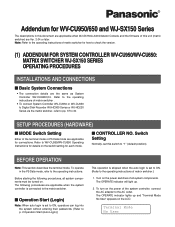 Panasonic WVCU650 WJSX150 User Guide